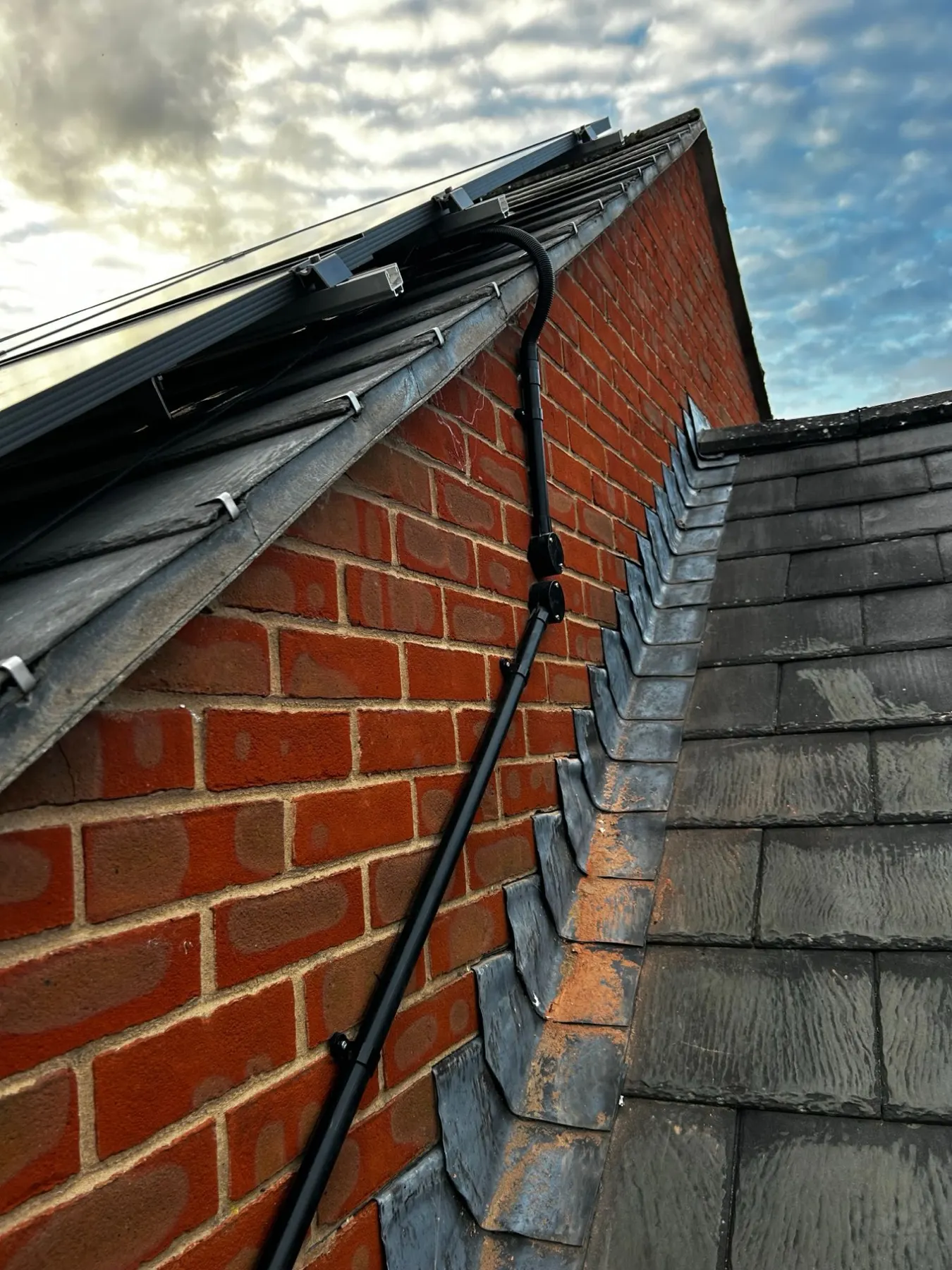 Solar panel installation on a roof in Waterlooville, Hampshire
